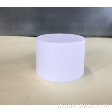 Jarra de creme branco de plástico cosmético de alta qualidade com tampa